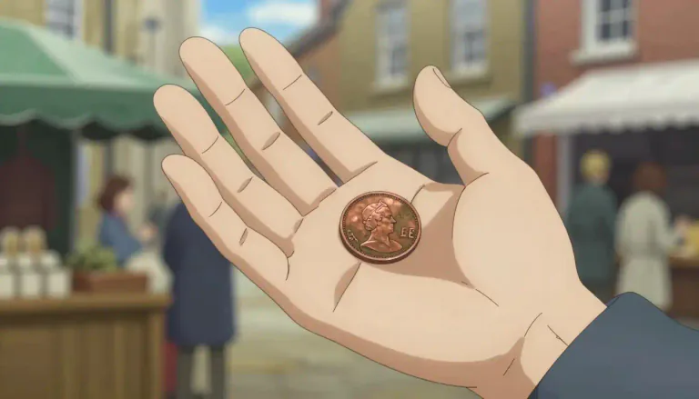 Visual representation of "tuppence" - An old British unit of money that was worth about one cent in American money.