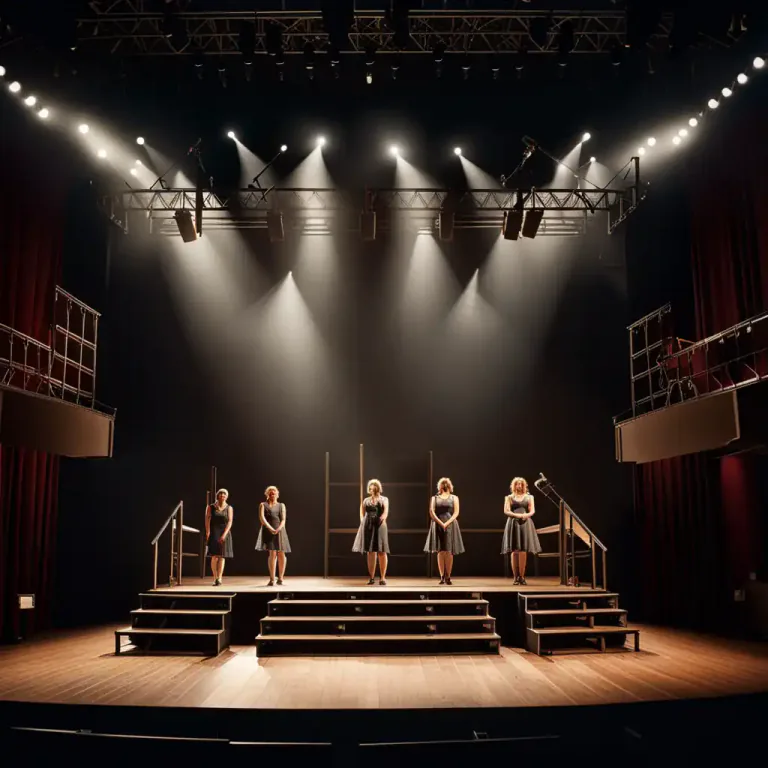 Visual representation of "stage" - A raised platform where performers perform