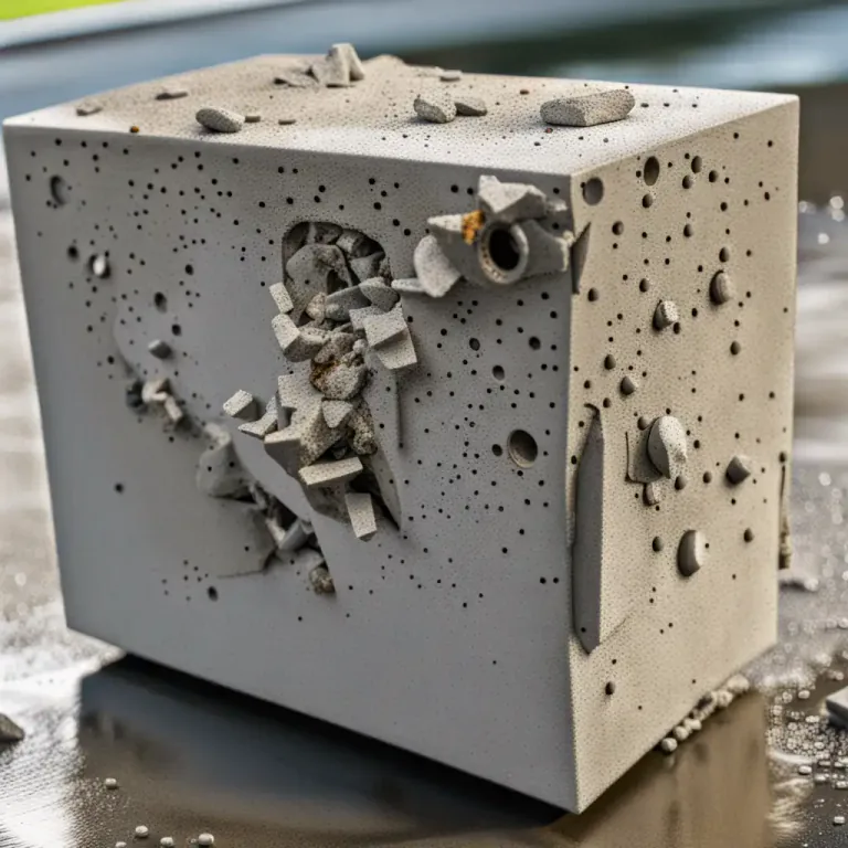 Visual representation of "aggregate" - A material or structure formed from a loosely compacted mass of fragments or particles.