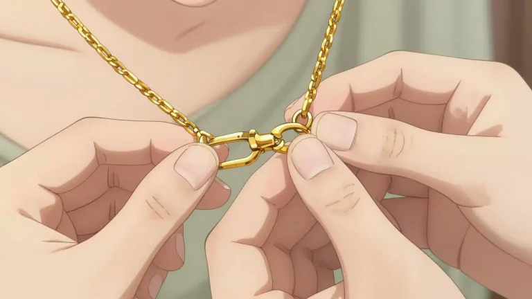 Visual representation of "clasp" - A device to hold things together or close.
