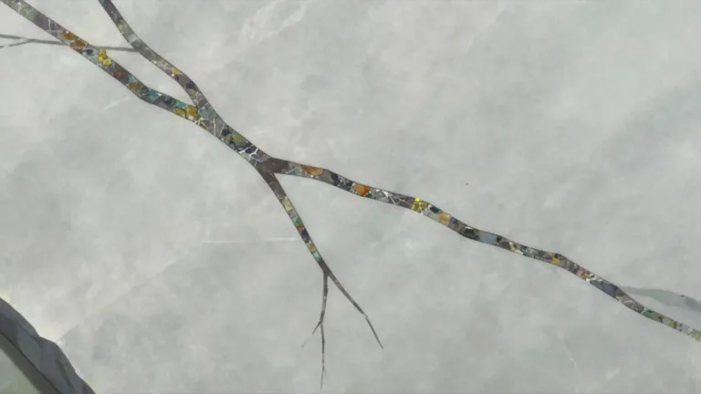 Visual representation of "veined" - Having thin pieces inside, like veins in body