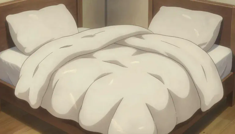 Visual representation of "duvet" - A soft cover made that you use on a bed, filled with feathers or a synthetic material.