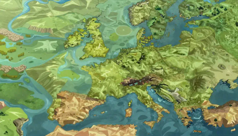 Visual representation of "topography" - It's the study and detailed layout of the physical features of land, including its hills, valleys, and other natural or human-made elements.