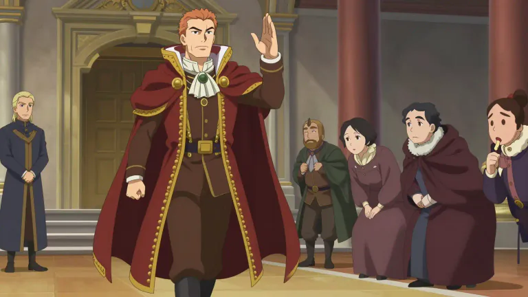 Visual representation of "lordly" - Behaving like a lord, especially by being proud or showing authority