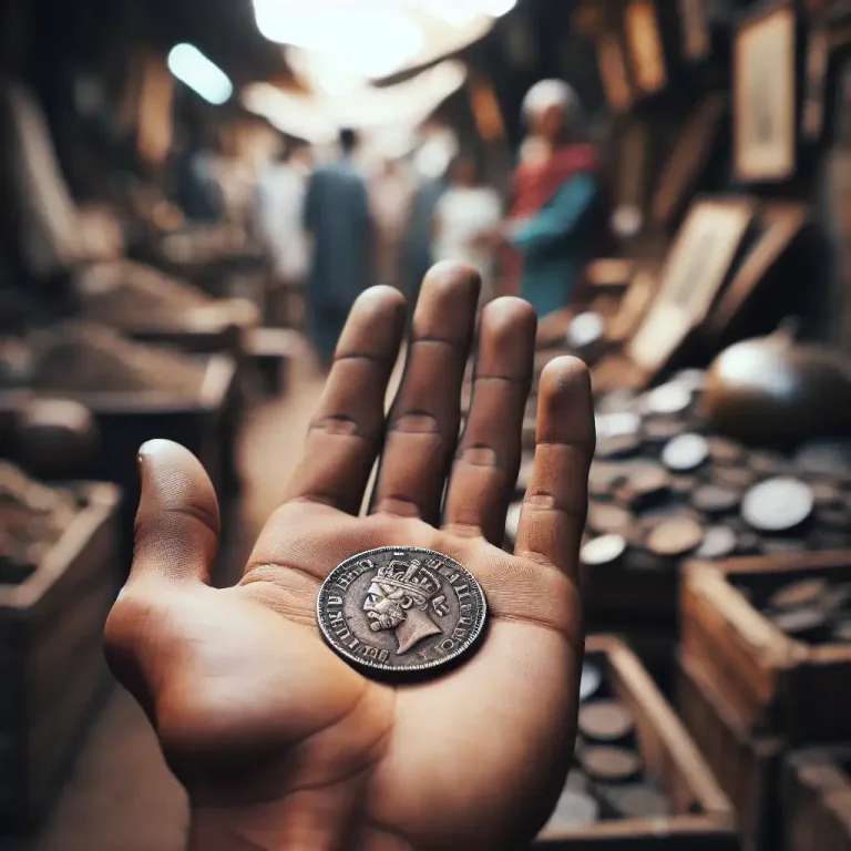 Visual representation of "twopenny" - A British pre-decimal coin worth two old pennies.