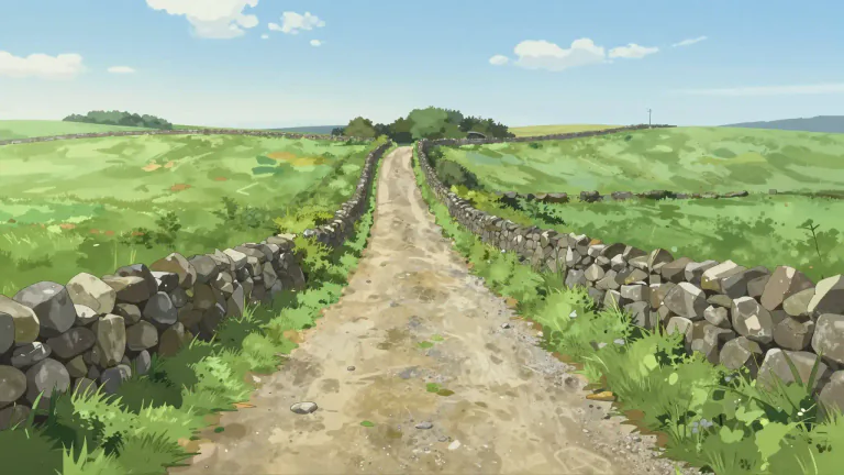 Visual representation of "lane" - A narrow road or path, usually in the countryside