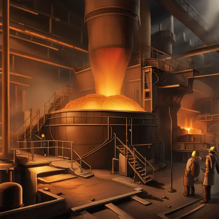 Visual representation of "decoction" - In metallurgy, it's the process of heating ores to extract metals.