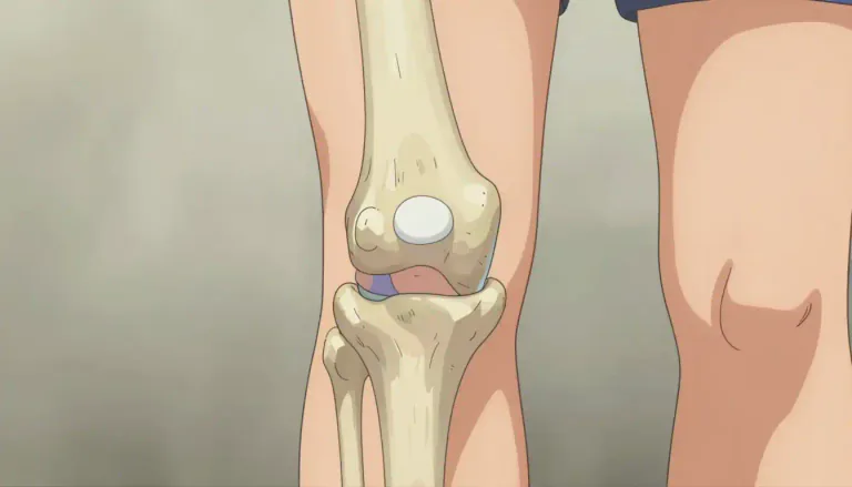 Visual representation of "patella" - It is a scientific name for the kneecap, a small bone in the front of your knee.