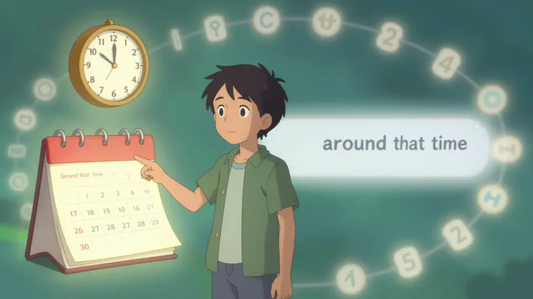 Visual representation of "circa" - Approximately, around the time of.