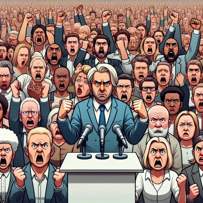 Visual representation of "firestorm" - A situation in which a lot of people are angry or upset about something.
