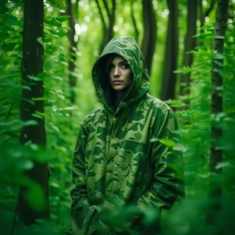 Visual representation of "blend into" - To look similar to the surrounding objects or environment, making someone or something difficult to see or notice.