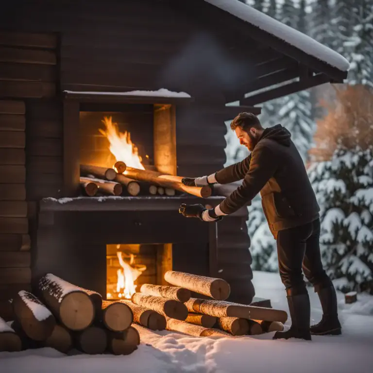 Visual representation of "stoke up" - To add fuel to a fire to make it burn more strongly.