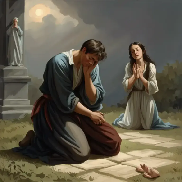 Visual representation of "please God" - Used to express a desperate plea or desire