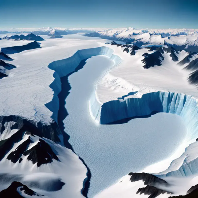 Visual representation of "glaciation" - A specific instance or period of glaciers covering huge parts of the Earth's surface.