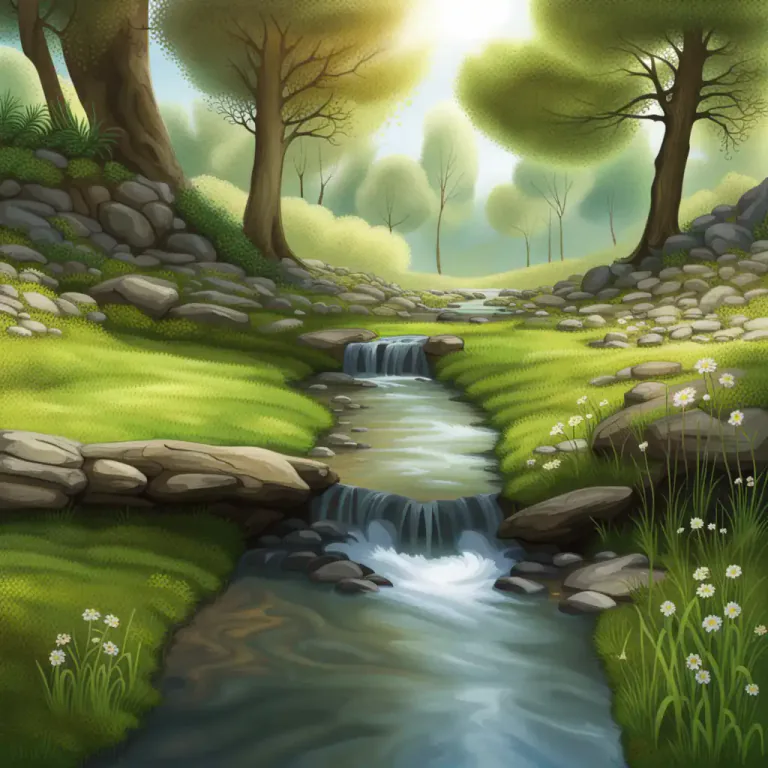 Visual representation of "spring" - A place where water naturally flows out from the ground.