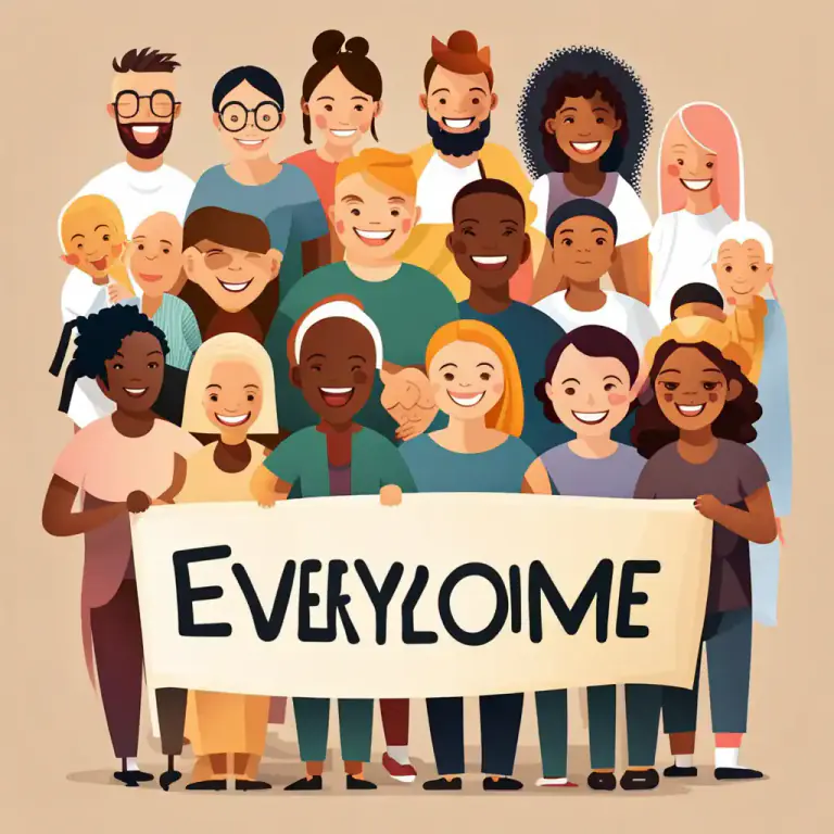 Visual representation of "inclusive" - Intended to not leave out any group or category of people.