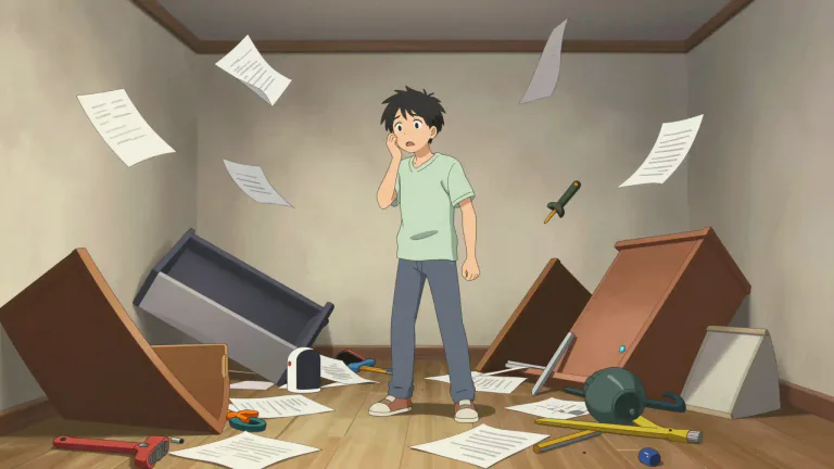 Visual representation of "upside down" - Confused or disorganized