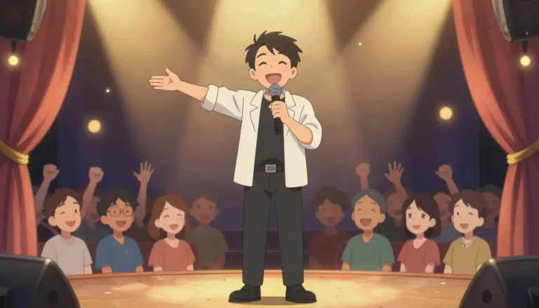 Visual representation of "emcee" - A person who leads an event or show.