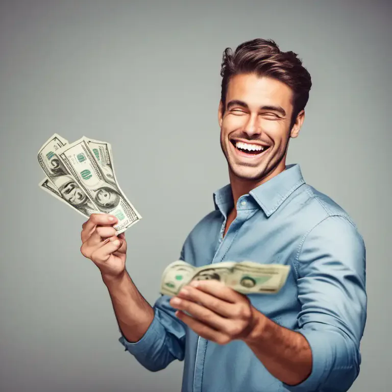 Visual representation of "flush" - Having a lot of money.