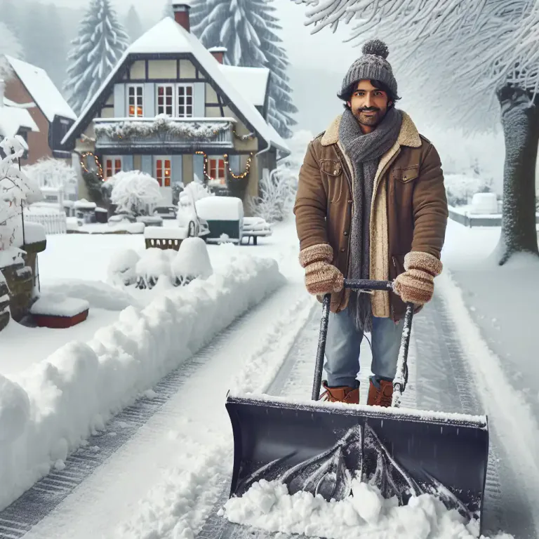 Visual representation of "snowplough" - To clear snow from (an area) using a snowplough.