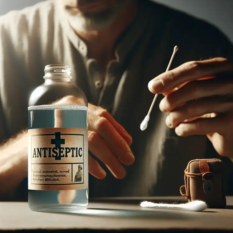 Visual representation of "alcohol" - A liquid used in medicine, for example, in antiseptic or disinfectant.