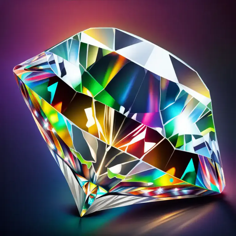 Visual representation of "prismatic" - Having colors like a rainbow.