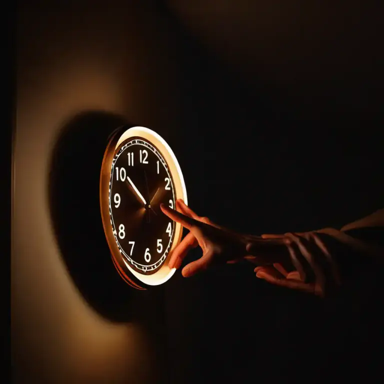 Visual representation of "put back" - To change the time in reverse direction, especially related to clocks