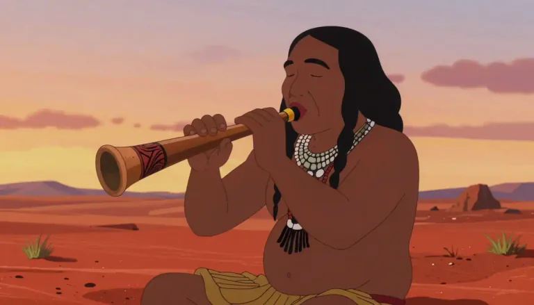 Visual representation of "didgeridoo" - A musical instrument from Australia played by native Australians using their breath