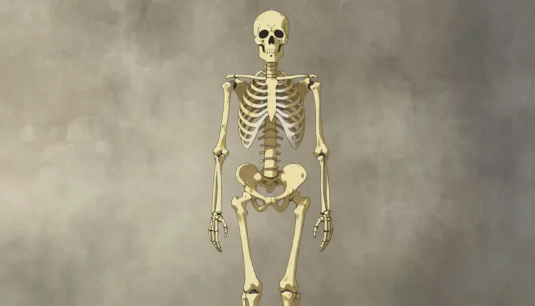 Visual representation of "bone" - A part of the body of animals and humans that forms the structure and supports the body