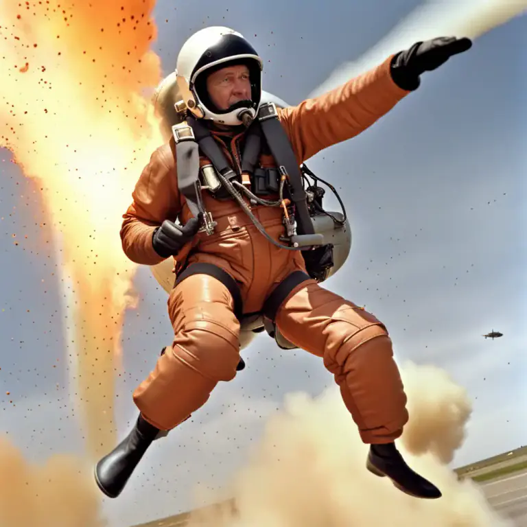 Visual representation of "punch out" - In aviation, to eject from an aircraft