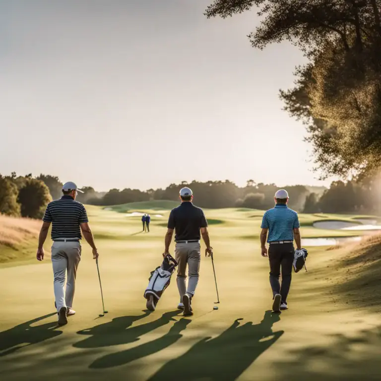 Visual representation of "tee" - The range or area where players tee off in golf