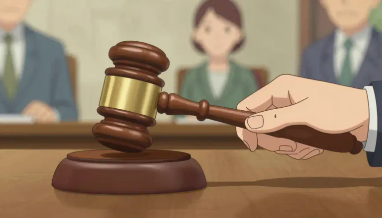 Visual representation of "gavel" - A hammer used by a person in charge of meeting or auction to get people's attention.