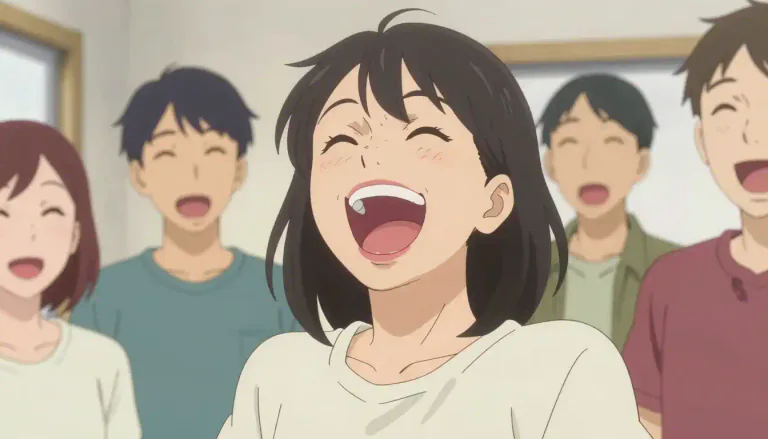 Visual representation of "guffaw" - A loud, hearty laugh