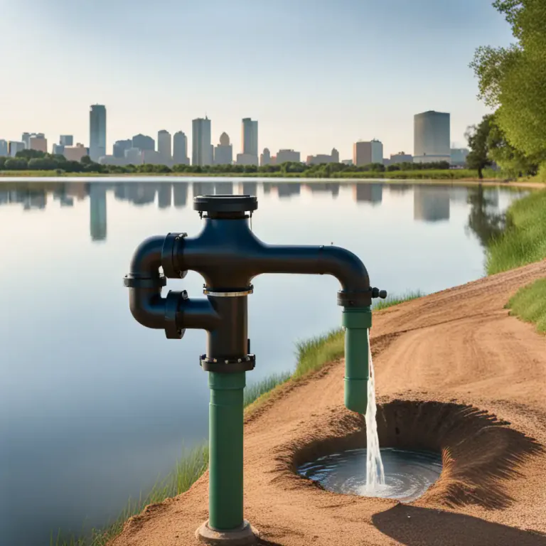 Visual representation of "pump in" - To pour or flow liquid, gas, or energy into something using a pump or other device.
