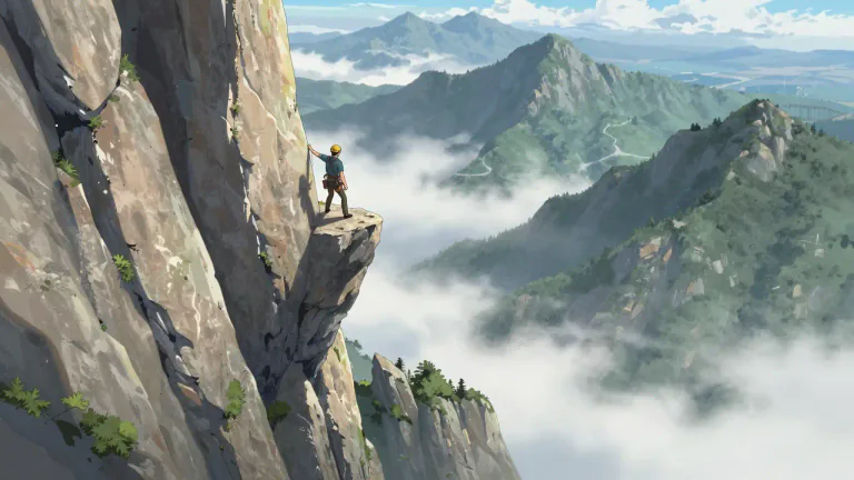 Visual representation of "ledge" - A piece of rock or ice sticking out from a mountain or under the sea.