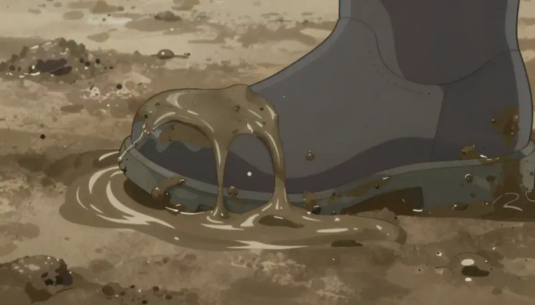 Visual representation of "oozy" - Something that is oozy is leaking a thick, sticky liquid slowly.