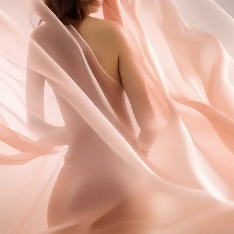 Visual representation of "tissue" - A type of lightweight, transparent fabric.