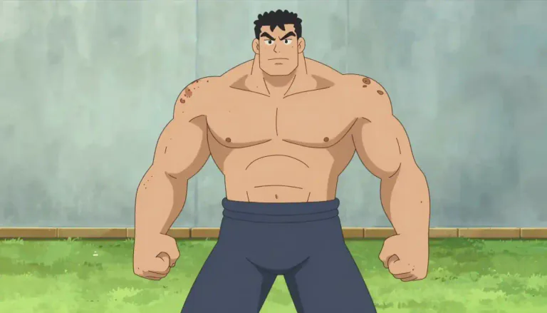 Visual representation of "bruiser" - A powerful and large person who is able to fight very well.