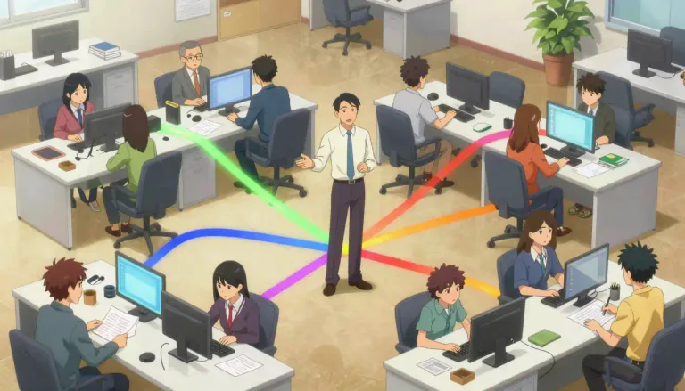 Visual representation of "coordinate" - To organize different things or people to work properly together