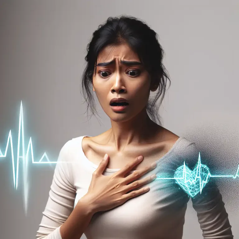 Visual representation of "palpitate" - When your heart beats very fast in a way that you can notice.