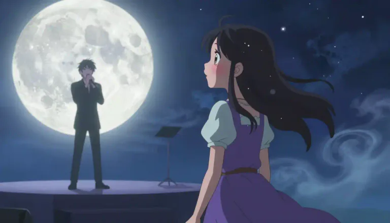 Visual representation of "moonstruck" - Affected by love or deep emotions to the point of acting strange or unusual.
