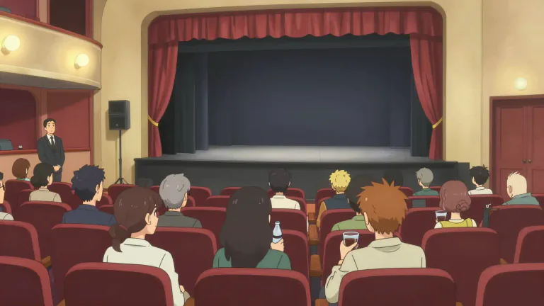 Visual representation of "intermission" - A short break in the middle of a play, concert, or similar activity