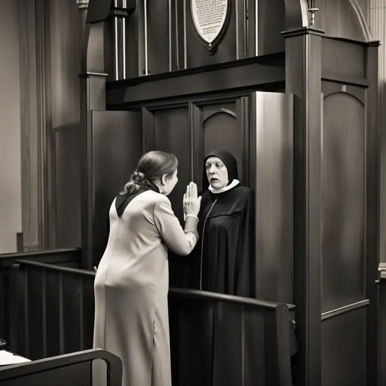 Visual representation of "confession" - In Christianity, the act of telling a priest your sins