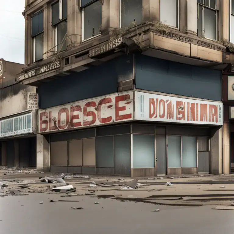 Visual representation of "wreckage" - The destruction or breakdown of something
