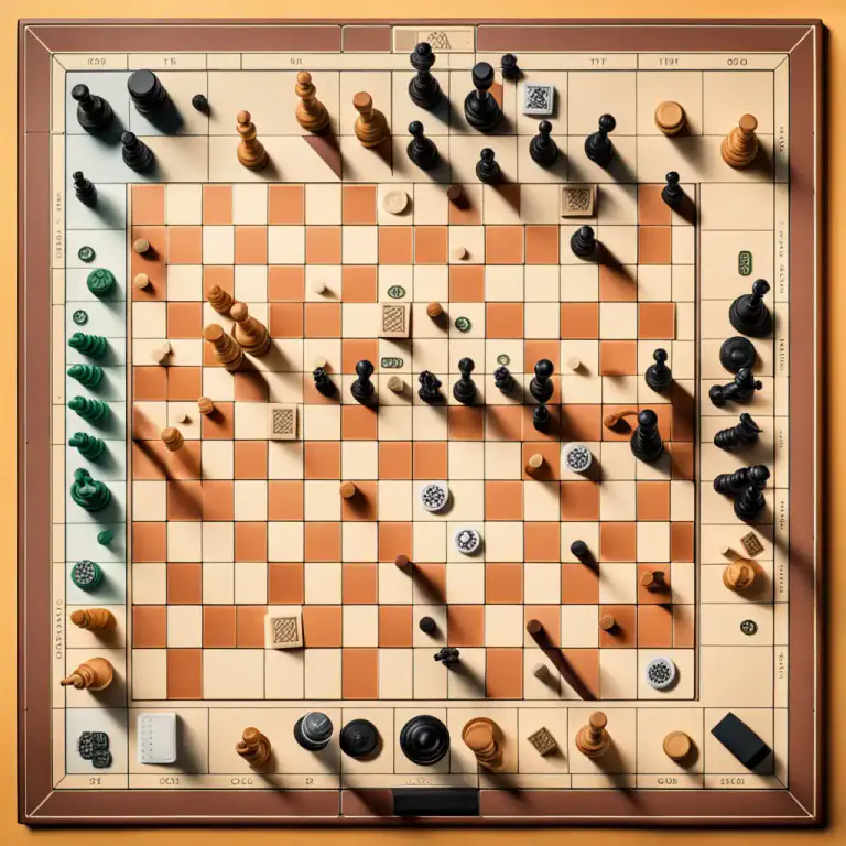Visual representation of "tabletop" - Referring to games that are played on a flat surface, usually with pieces and a board.
