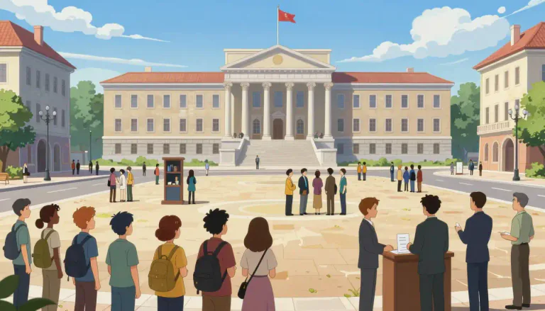 Visual representation of "polity" - It's a form of government or an organized society such as a nation or state.