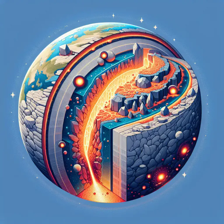 Visual representation of "intrusive" - In geology, describes a rock that is formed when magma cools and solidifies inside the crust of the planet.