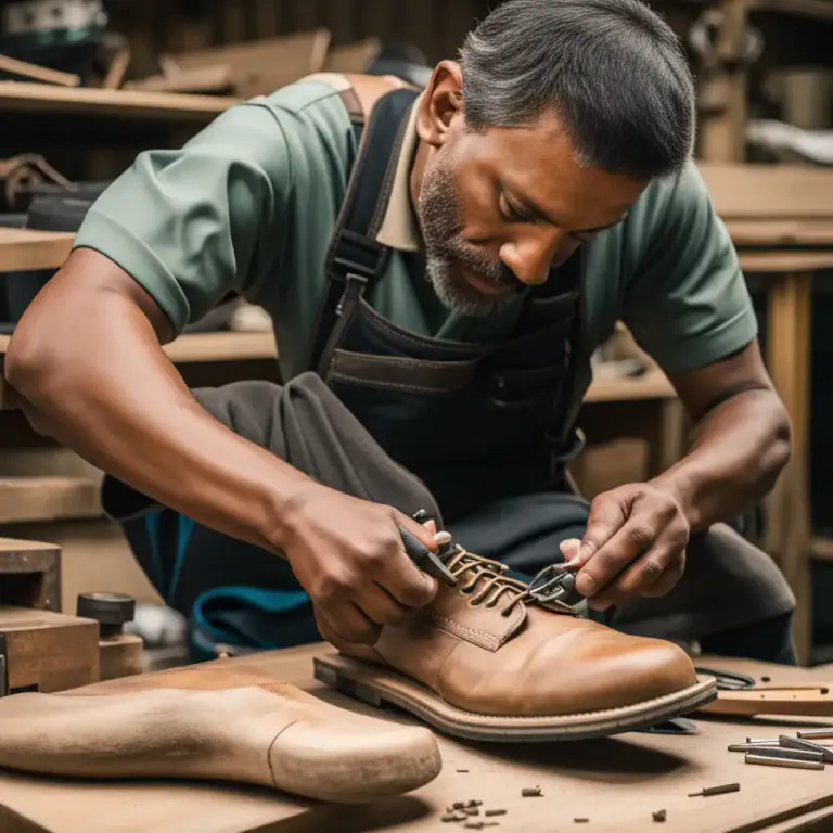 Visual representation of "sole" - To put a new bottom on a shoe