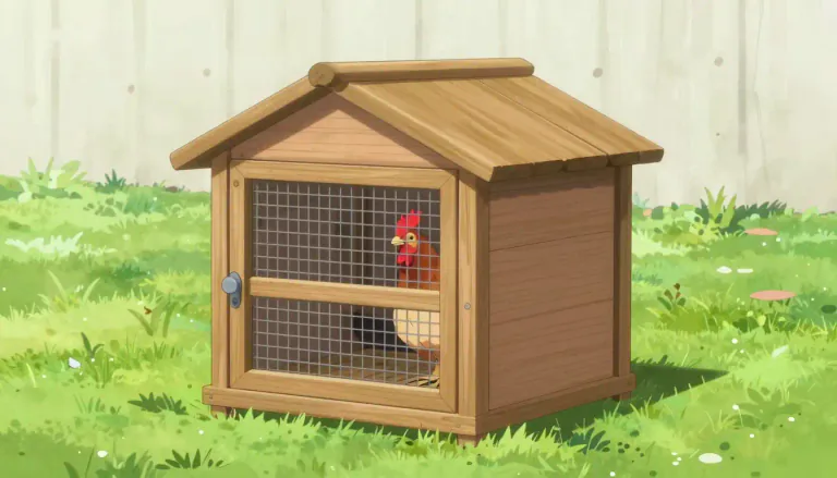 Visual representation of "coop" - A cage or small house for chickens or other small animals