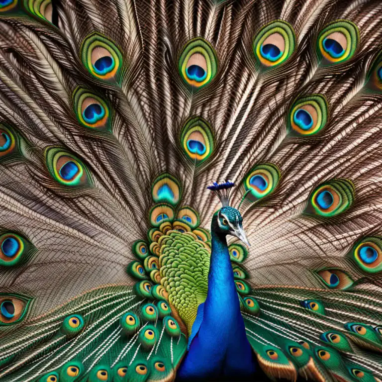 Visual representation of "eye" - A mark on a peacock's tail that looks like an eye.